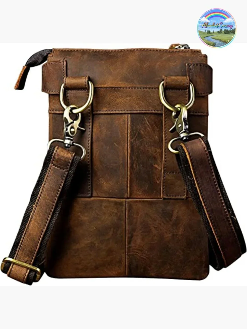 Genuine Leather Messenger Crossbody Waist Fanny Pack Bag